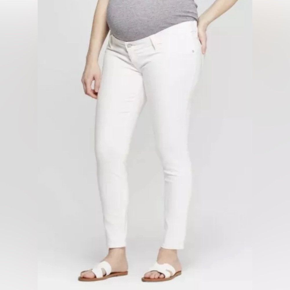 Ingrid Maternity White Side Panel Skinny Jeans